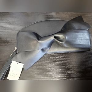 A New Day Big Bow Black Clutch Bag, OS